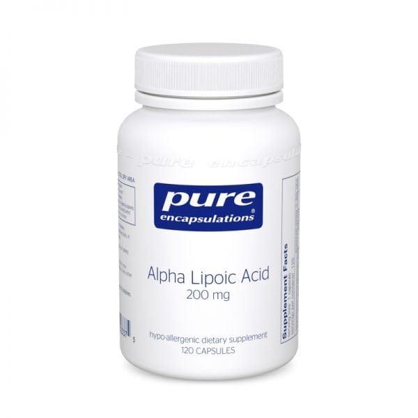 Bottle of Pure Encapsulations Alpha Lipoic Acid 200 mg