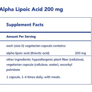 Pure Encapsulations Alpha Lipoic Acid 200 label