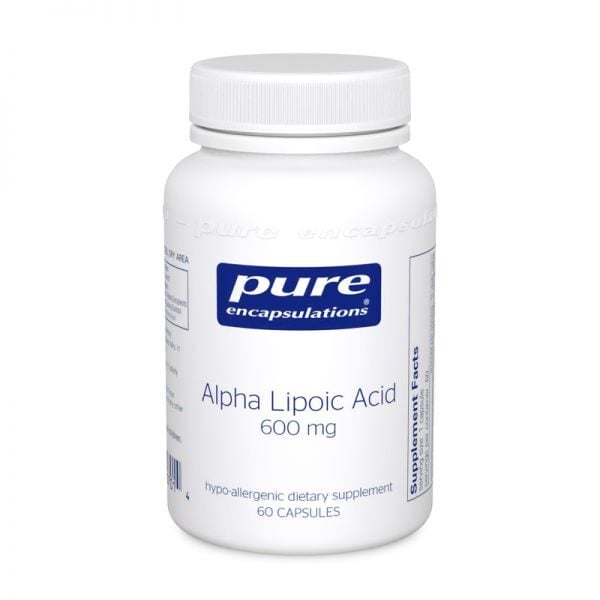 Bottle of Pure Encapsulations Alpha Lipoic Acid 600 mg