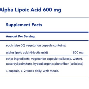 Pure Encapsulations ALA 600 label