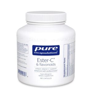 Bottle of Pure Encapsulations Ester-C & flavonoids