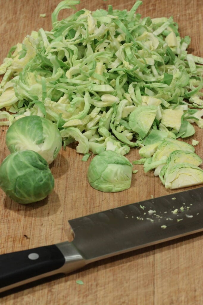 Brussels sprouts knife shredded
