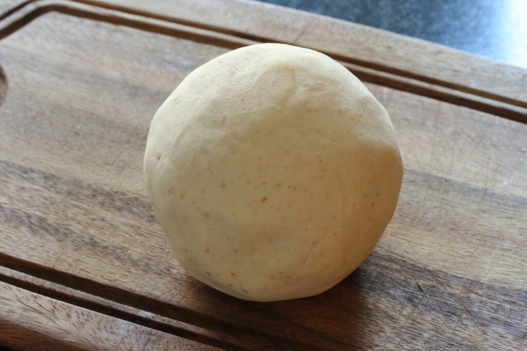 Cassava flour dough ball