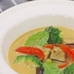 Thai Green Curry in white bowl