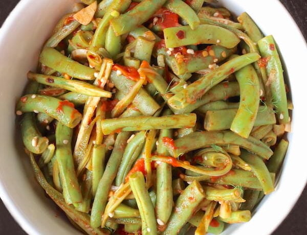Bowl of Green Beans and Okra
