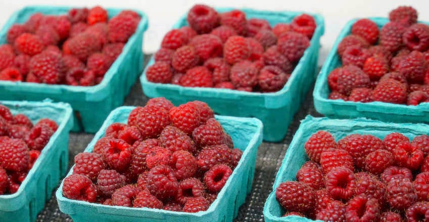 6 half-pints of fresh raspberries