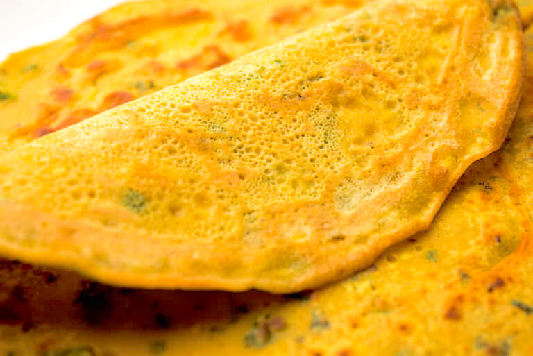 Traditional Indian chilla crepe