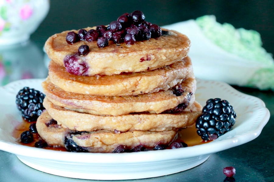 Fluffy Blueberry Oatmeal Pancakes (Gluten-Free Vegan) - A Life Well Planted