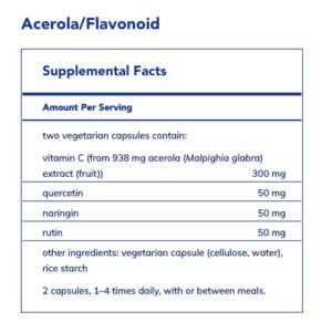 Pure Encapsulations acerola/flavonoid label