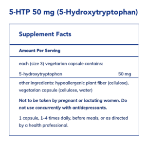 Pure Encapsulatons 5-HTP 50 mg label