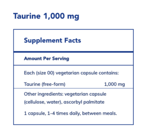 Pure Encapsulations Taurine 1000 mg label