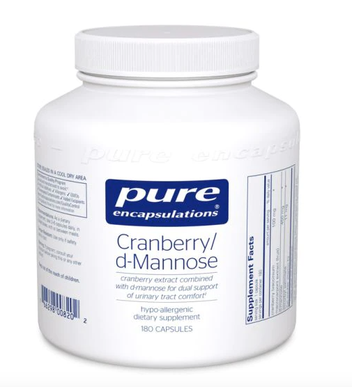 Bottle of Pure Encapsulations Cranberry/D-Mannose