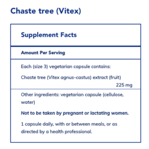 Product Label for Chaste Tree (Vitex)